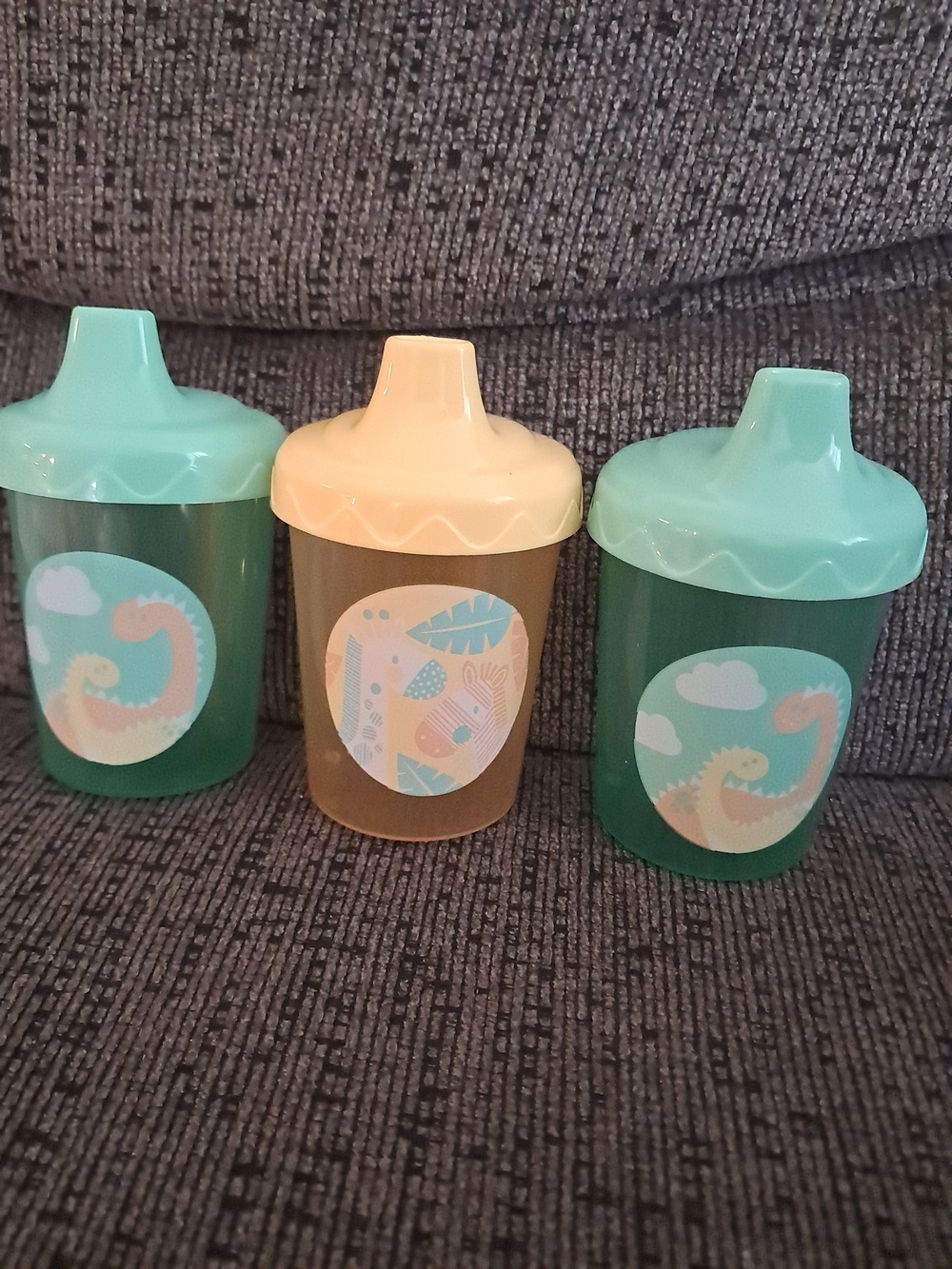 Children's Pastel Green and Yellow Sippy Cup Set - Home Party Supplies